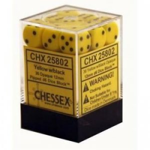 Chessex Opaque 12mm d6 with pips Dice Blocks (36 Dice) -...