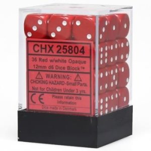 Chessex Opaque 12mm d6 with pips Dice Blocks (36 Dice) -...