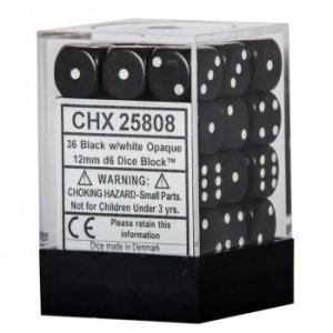 Chessex Opaque 12mm d6 with pips Dice Blocks (36 Dice) -...