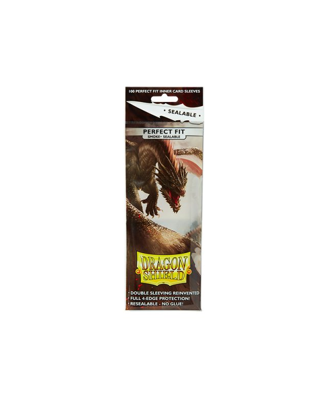 Dragon Shield: Perfect Fit Inner Sleeves - Sealable Smoke (100)
