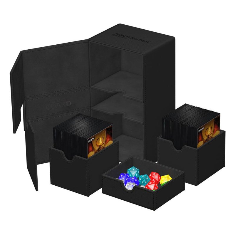 Ultimate Guard: Twin FlipnTray Deck Case 200+ Xenoskin - Monocolor Black
