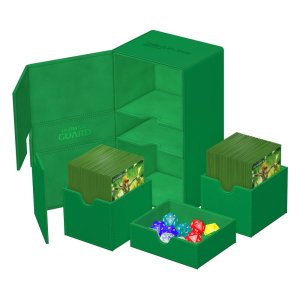 Ultimate Guard: Twin FlipnTray Deck Case 200+ Xenoskin - Monocolor Green