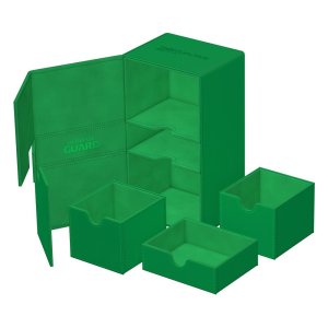 Ultimate Guard: Twin FlipnTray Deck Case 200+ Xenoskin - Monocolor Green