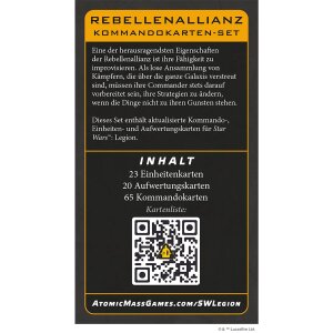 Star Wars: Legion – Rebellen-Allianz Kommandokarten-Set (DE)