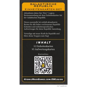 Star Wars: Legion – Galaktische Republik Einheitenkarten-Set (DE)