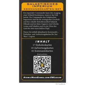 Star Wars: Legion – Galaktisches Imperium Kommandokarten-Set (DE)