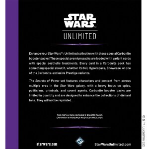 Star Wars: Unlimited - Secrets of Power Carbonite Booster...