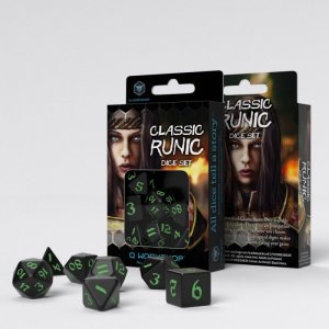 Classic Runic Dice Black/Green (7)